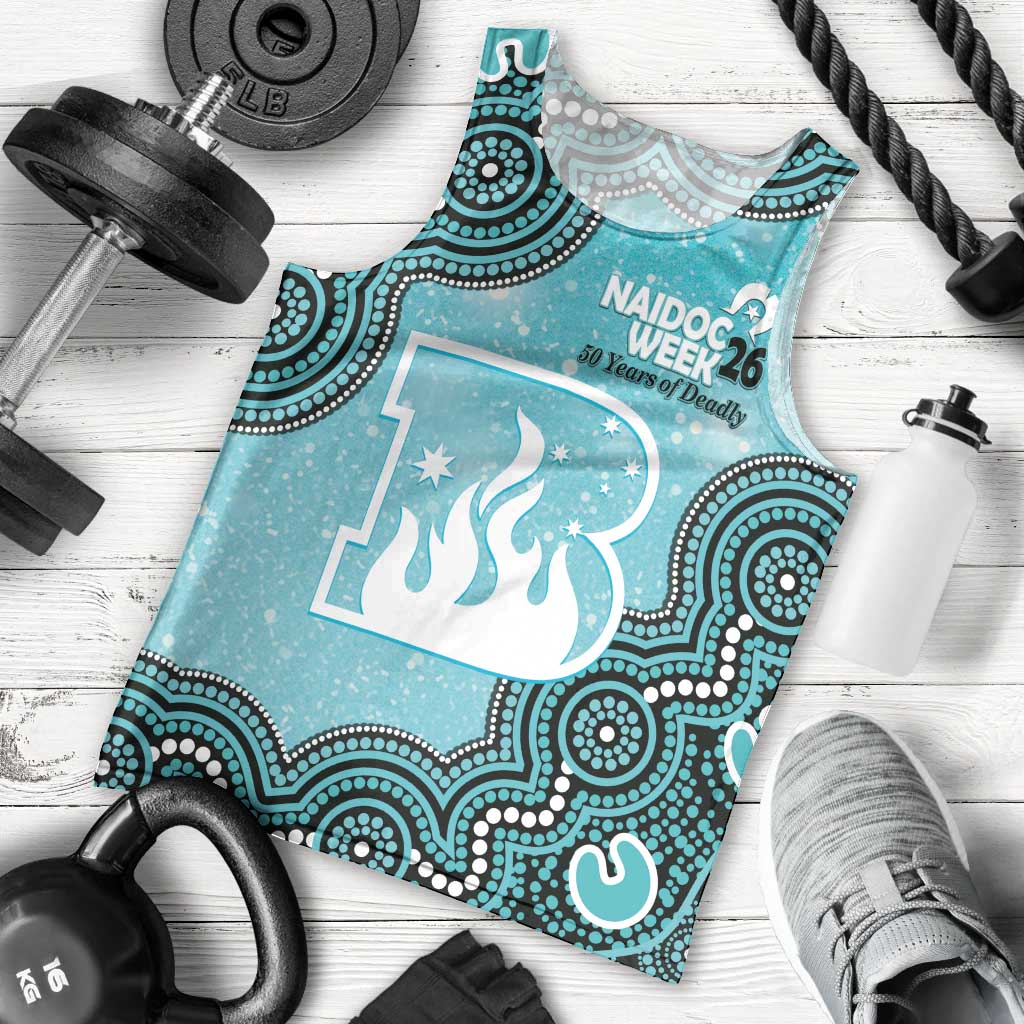 Brisbane Heat NAIDOC Week 2026 Custom Men Tank Top 50 Years Deadly Indigenous Art Glitter Effect