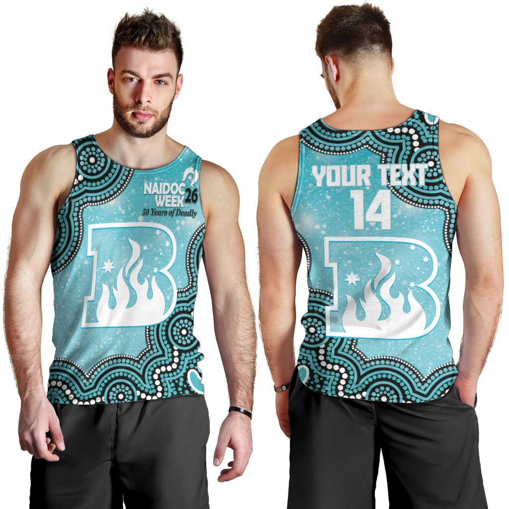 Brisbane Heat NAIDOC Week 2026 Custom Men Tank Top 50 Years Deadly Indigenous Art Glitter Effect