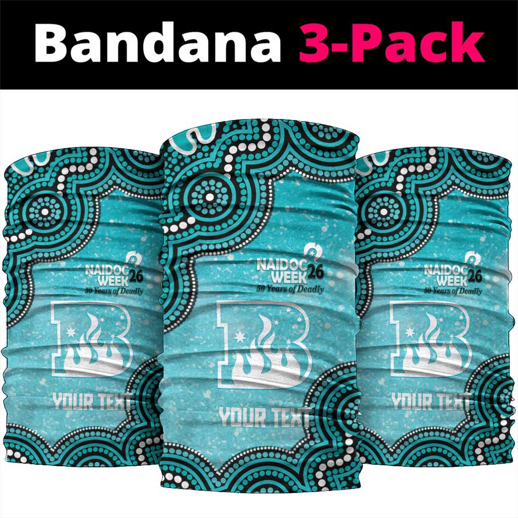 Brisbane Heat NAIDOC Week 2026 Custom Neck Gaiter 50 Years Deadly Indigenous Art Glitter Effect