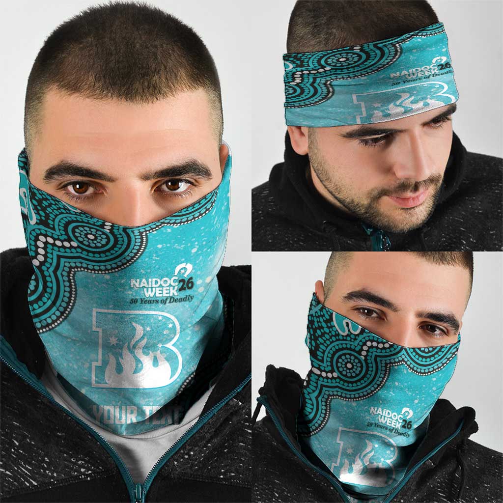 Brisbane Heat NAIDOC Week 2026 Custom Neck Gaiter 50 Years Deadly Indigenous Art Glitter Effect