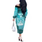 Brisbane Heat NAIDOC Week 2026 Custom Off The Shoulder Long Sleeve Dress 50 Years Deadly Indigenous Art Glitter Effect