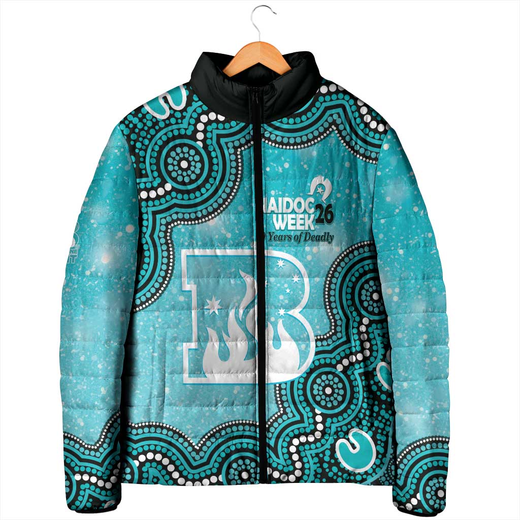 Brisbane Heat NAIDOC Week 2026 Custom Padded Jacket 50 Years Deadly Indigenous Art Glitter Effect