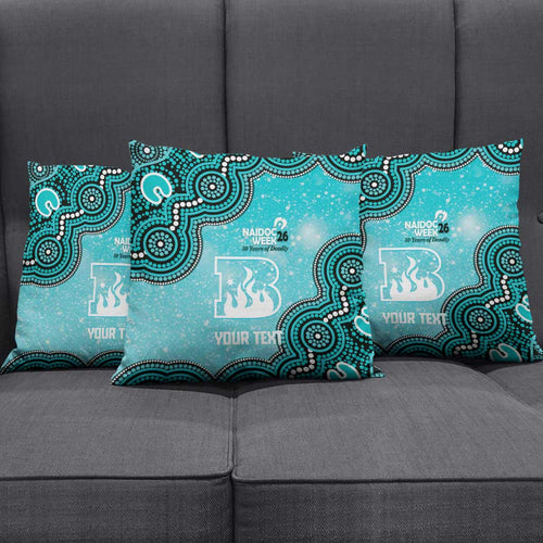 Brisbane Heat NAIDOC Week 2026 Custom Pillow Cover 50 Years Deadly Indigenous Art Glitter Effect