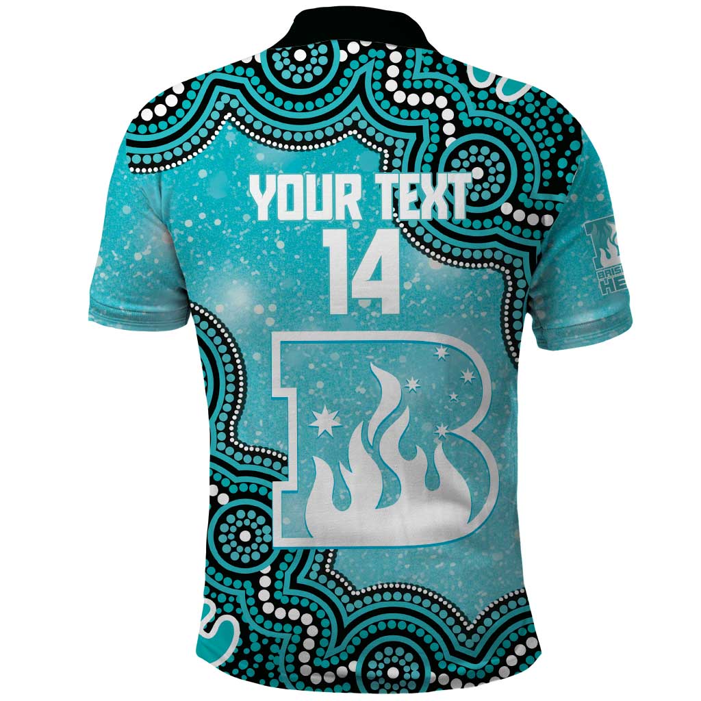 Brisbane Heat NAIDOC Week 2026 Custom Polo Shirt 50 Years Deadly Indigenous Art Glitter Effect