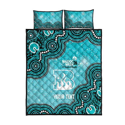 Brisbane Heat NAIDOC Week 2026 Custom Quilt Bed Set 50 Years Deadly Indigenous Art Glitter Effect