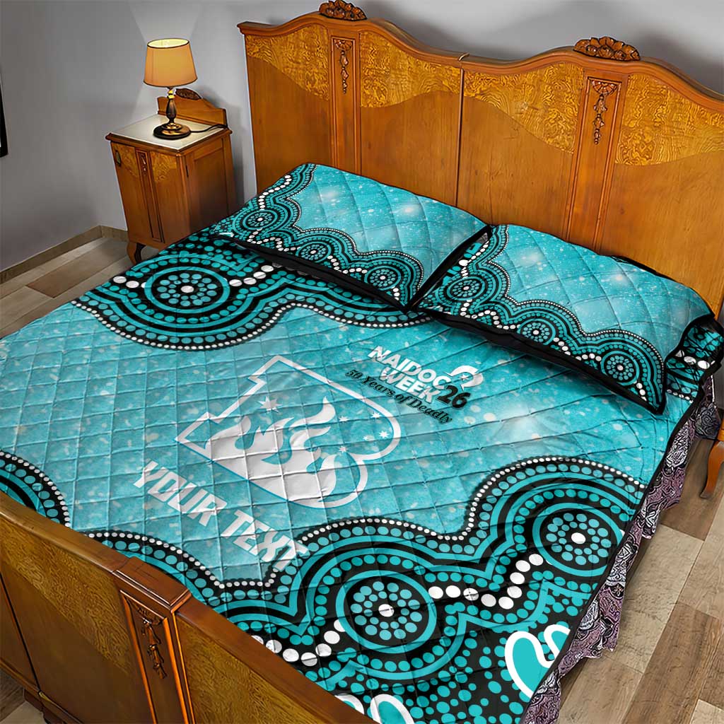 Brisbane Heat NAIDOC Week 2026 Custom Quilt Bed Set 50 Years Deadly Indigenous Art Glitter Effect
