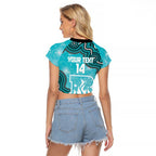 Brisbane Heat NAIDOC Week 2026 Custom Raglan Cropped T Shirt 50 Years Deadly Indigenous Art Glitter Effect