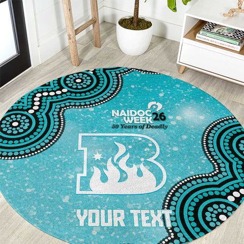 Brisbane Heat NAIDOC Week 2026 Custom Round Carpet 50 Years Deadly Indigenous Art Glitter Effect