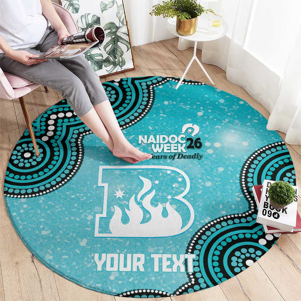 Brisbane Heat NAIDOC Week 2026 Custom Round Carpet 50 Years Deadly Indigenous Art Glitter Effect