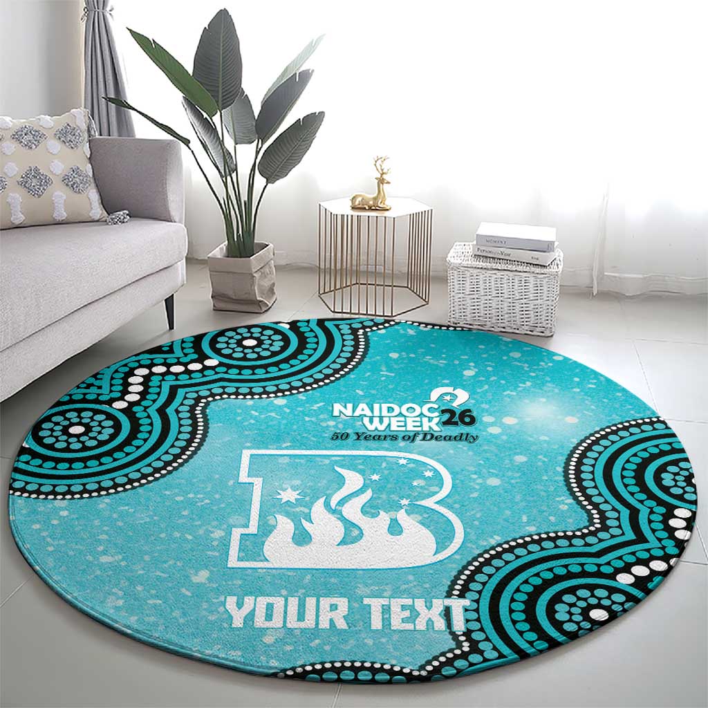 Brisbane Heat NAIDOC Week 2026 Custom Round Carpet 50 Years Deadly Indigenous Art Glitter Effect