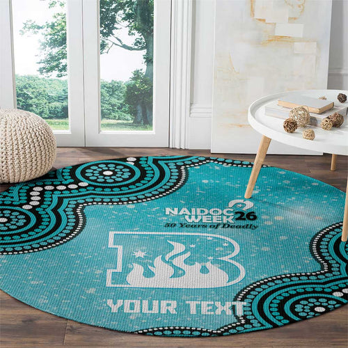 Brisbane Heat NAIDOC Week 2026 Custom Round Carpet 50 Years Deadly Indigenous Art Glitter Effect