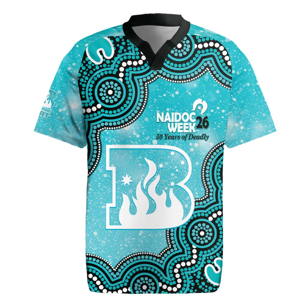 Brisbane Heat NAIDOC Week 2026 Custom Rugby Jersey 50 Years Deadly Indigenous Art Glitter Effect