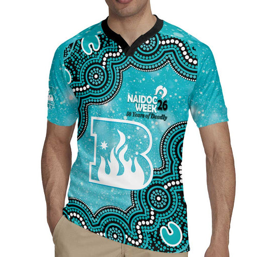 Brisbane Heat NAIDOC Week 2026 Custom Rugby Jersey 50 Years Deadly Indigenous Art Glitter Effect