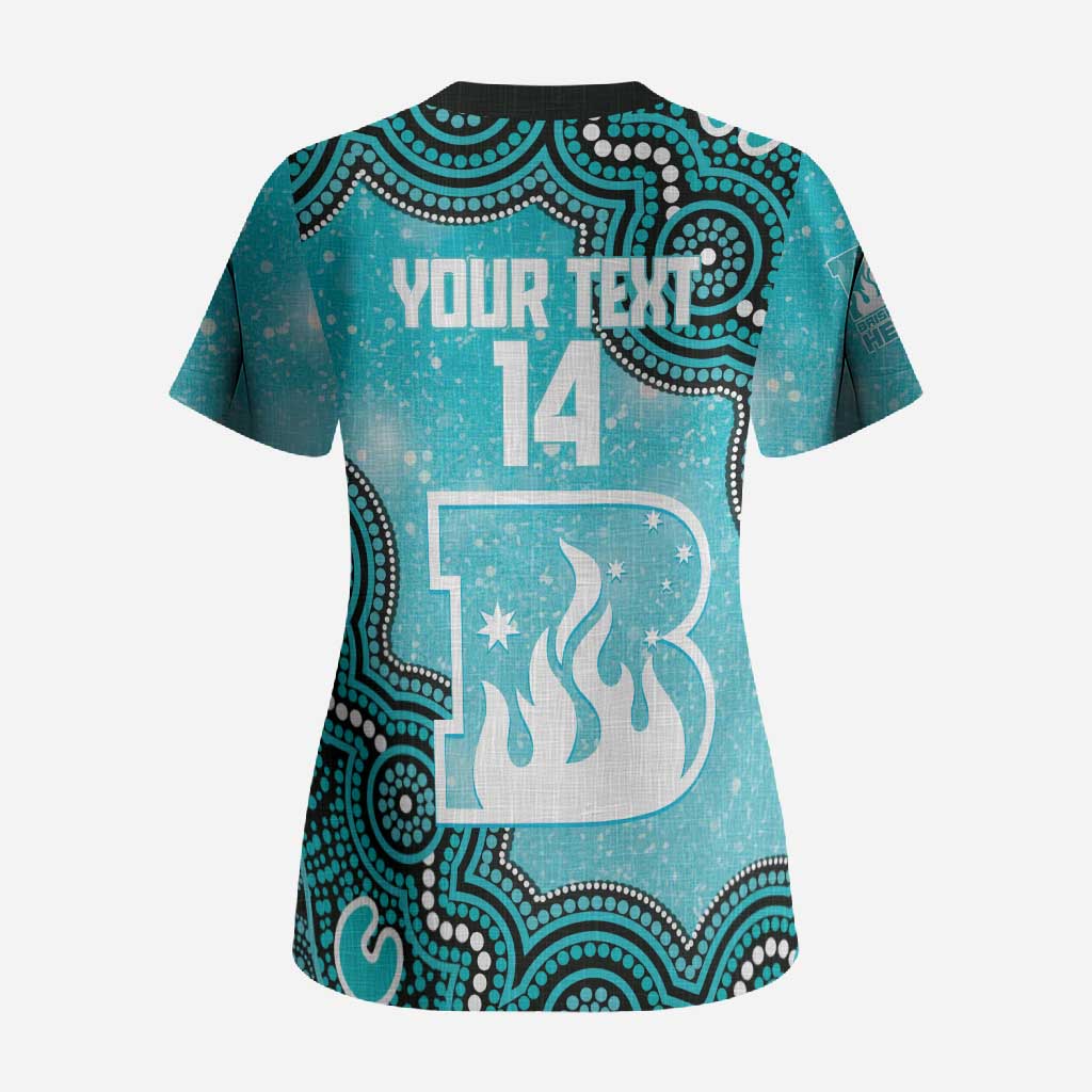 Brisbane Heat NAIDOC Week 2026 Custom Scrub Top 50 Years Deadly Indigenous Art Glitter Effect