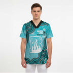 Brisbane Heat NAIDOC Week 2026 Custom Scrub Top 50 Years Deadly Indigenous Art Glitter Effect