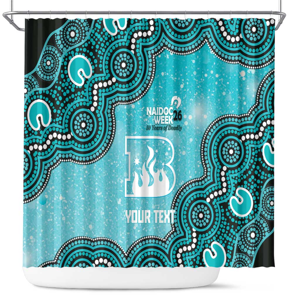 Brisbane Heat NAIDOC Week 2026 Custom Shower Curtain 50 Years Deadly Indigenous Art Glitter Effect