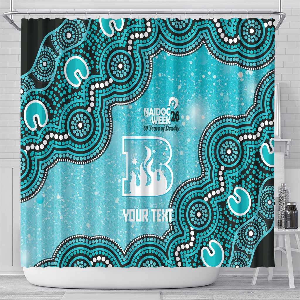 Brisbane Heat NAIDOC Week 2026 Custom Shower Curtain 50 Years Deadly Indigenous Art Glitter Effect