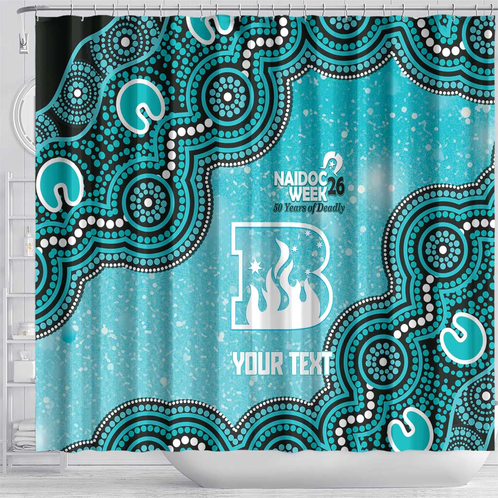 Brisbane Heat NAIDOC Week 2026 Custom Shower Curtain 50 Years Deadly Indigenous Art Glitter Effect