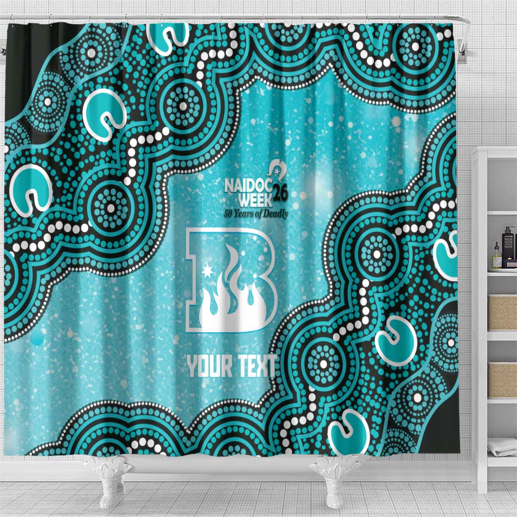 Brisbane Heat NAIDOC Week 2026 Custom Shower Curtain 50 Years Deadly Indigenous Art Glitter Effect