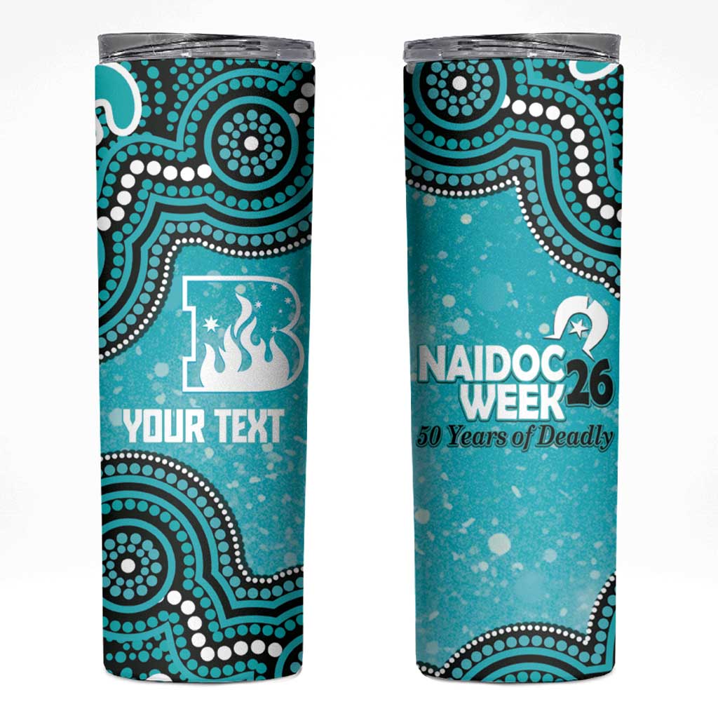 Brisbane Heat NAIDOC Week 2026 Custom Skinny Tumbler 50 Years Deadly Indigenous Art Glitter Effect