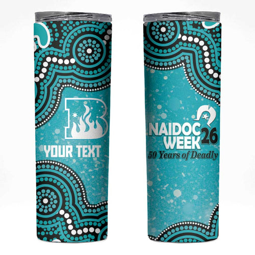 Brisbane Heat NAIDOC Week 2026 Custom Skinny Tumbler 50 Years Deadly Indigenous Art Glitter Effect
