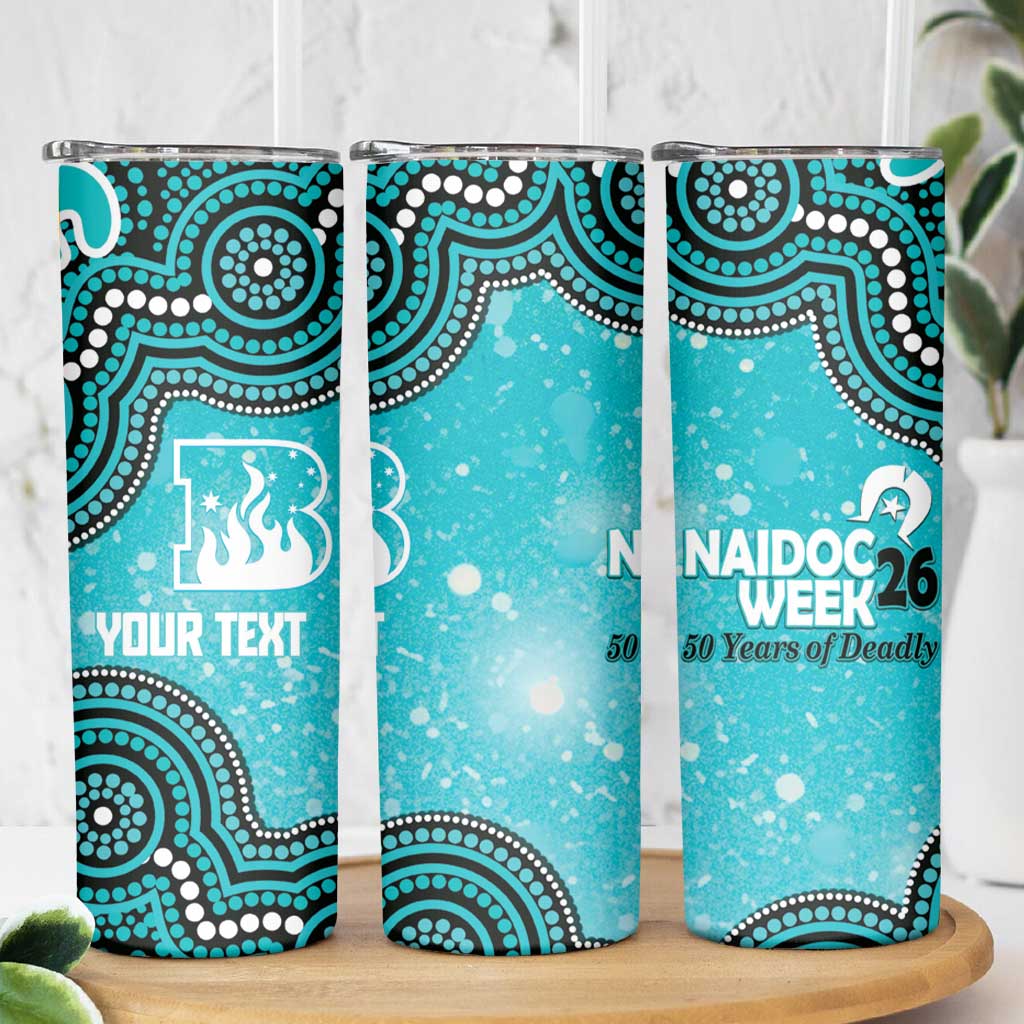 Brisbane Heat NAIDOC Week 2026 Custom Skinny Tumbler 50 Years Deadly Indigenous Art Glitter Effect
