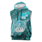 Brisbane Heat NAIDOC Week 2026 Custom Sleeveless Hoodie 50 Years Deadly Indigenous Art Glitter Effect