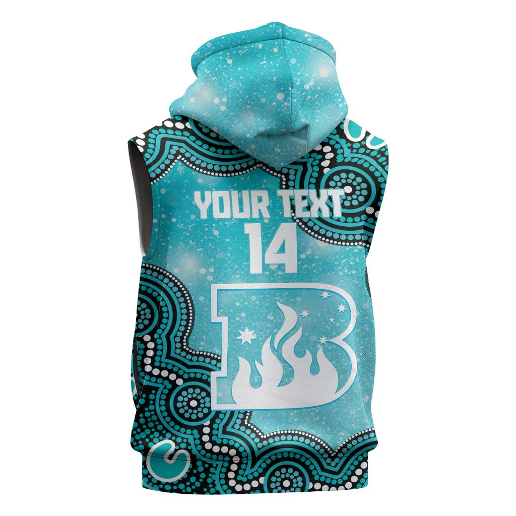 Brisbane Heat NAIDOC Week 2026 Custom Sleeveless Hoodie 50 Years Deadly Indigenous Art Glitter Effect