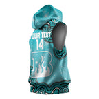 Brisbane Heat NAIDOC Week 2026 Custom Sleeveless Hoodie 50 Years Deadly Indigenous Art Glitter Effect
