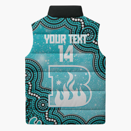Brisbane Heat NAIDOC Week 2026 Custom Sleeveless Puffer Jacket 50 Years Deadly Indigenous Art Glitter Effect