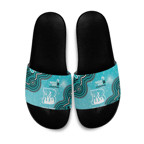 Brisbane Heat NAIDOC Week 2026 Custom Slide Sandals 50 Years Deadly Indigenous Art Glitter Effect