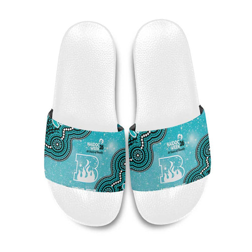 Brisbane Heat NAIDOC Week 2026 Custom Slide Sandals 50 Years Deadly Indigenous Art Glitter Effect