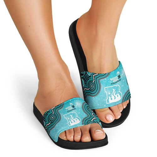 Brisbane Heat NAIDOC Week 2026 Custom Slide Sandals 50 Years Deadly Indigenous Art Glitter Effect