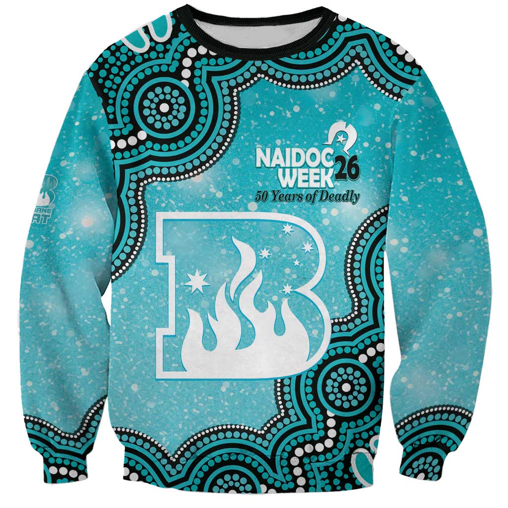 Brisbane Heat NAIDOC Week 2026 Custom Sweatshirt 50 Years Deadly Indigenous Art Glitter Effect