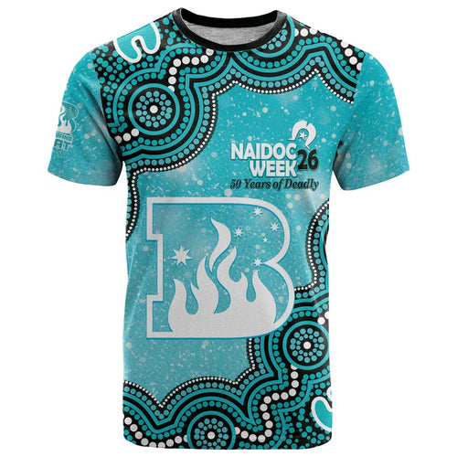 Brisbane Heat NAIDOC Week 2026 Custom T Shirt 50 Years Deadly Indigenous Art Glitter Effect