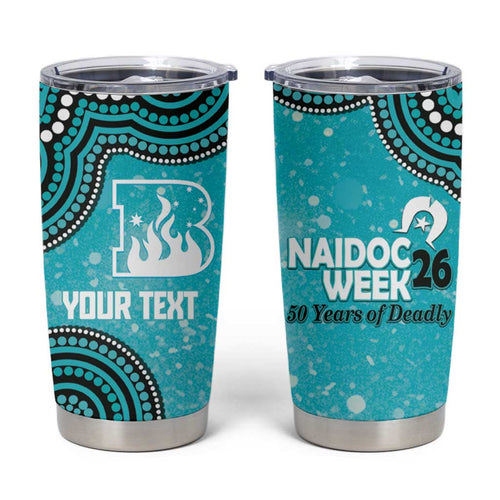 Brisbane Heat NAIDOC Week 2026 Custom Tumbler Cup 50 Years Deadly Indigenous Art Glitter Effect