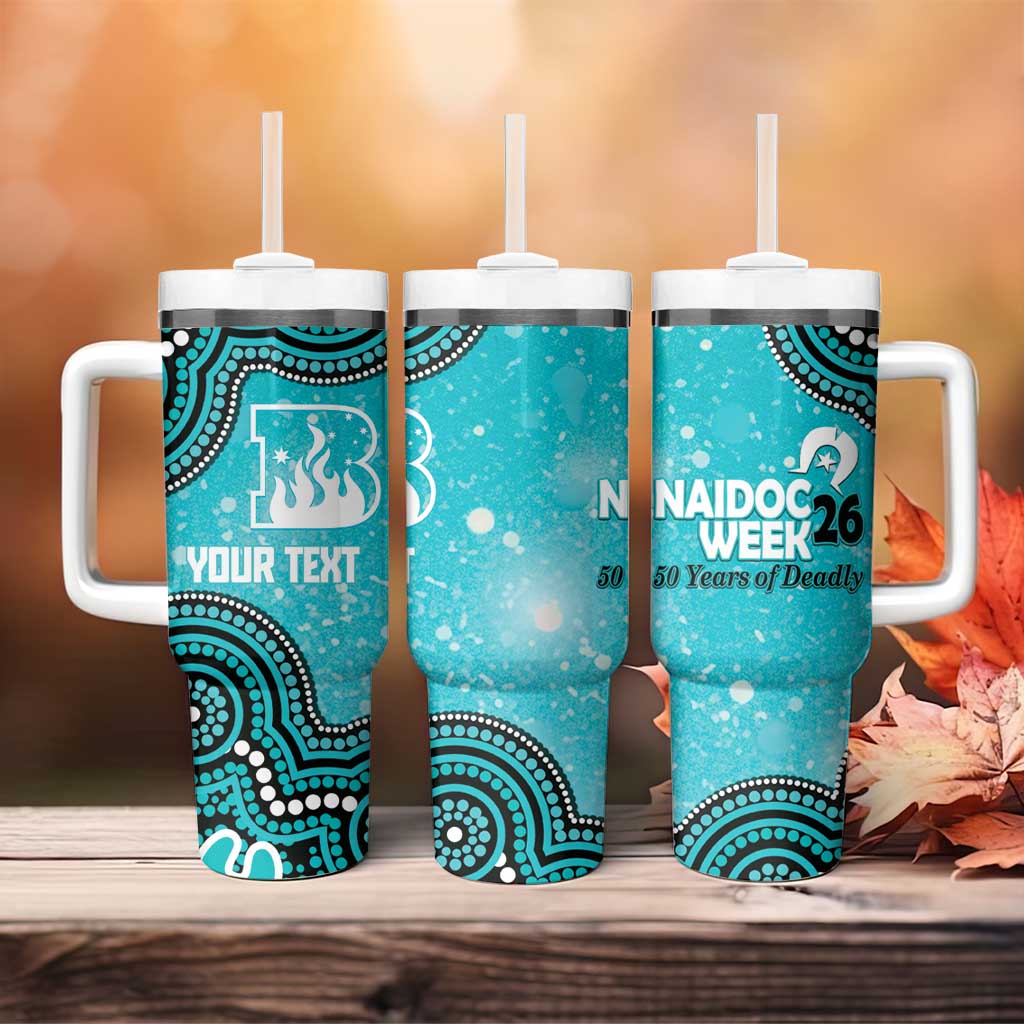 Brisbane Heat NAIDOC Week 2026 Custom Tumbler With Handle 50 Years Deadly Indigenous Art Glitter Effect