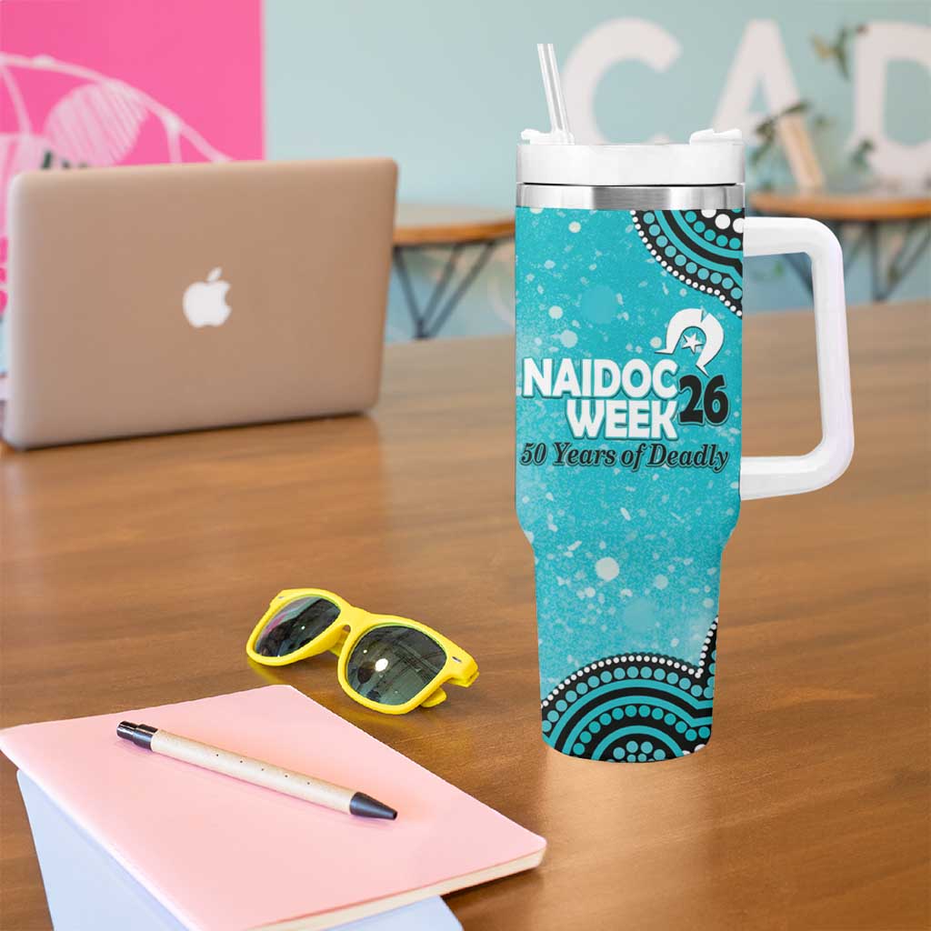 Brisbane Heat NAIDOC Week 2026 Custom Tumbler With Handle 50 Years Deadly Indigenous Art Glitter Effect