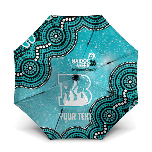 Brisbane Heat NAIDOC Week 2026 Custom Umbrella 50 Years Deadly Indigenous Art Glitter Effect