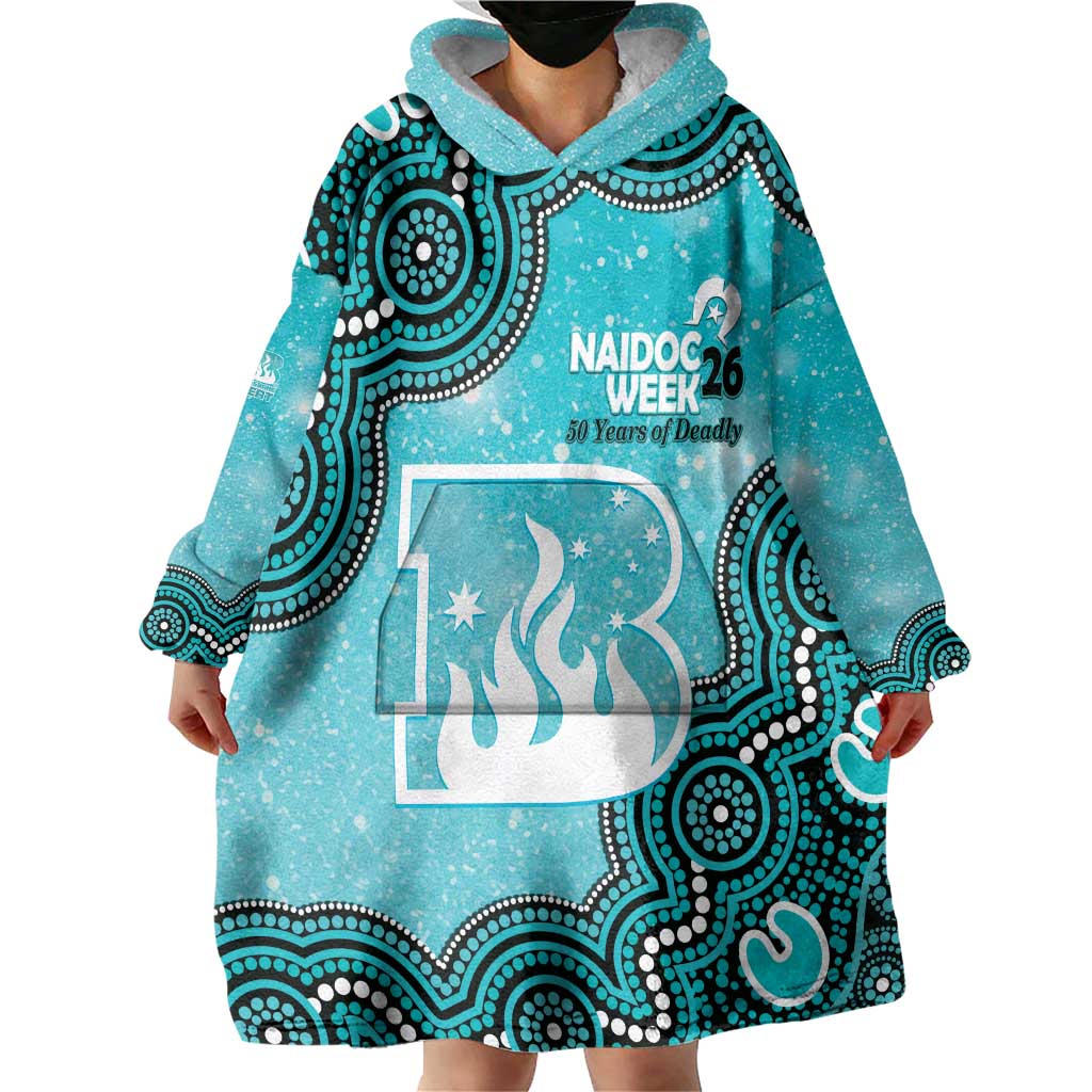Brisbane Heat NAIDOC Week 2026 Custom Wearable Blanket Hoodie 50 Years Deadly Indigenous Art Glitter Effect