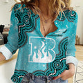 Brisbane Heat NAIDOC Week 2026 Custom Women Casual Shirt 50 Years Deadly Indigenous Art Glitter Effect