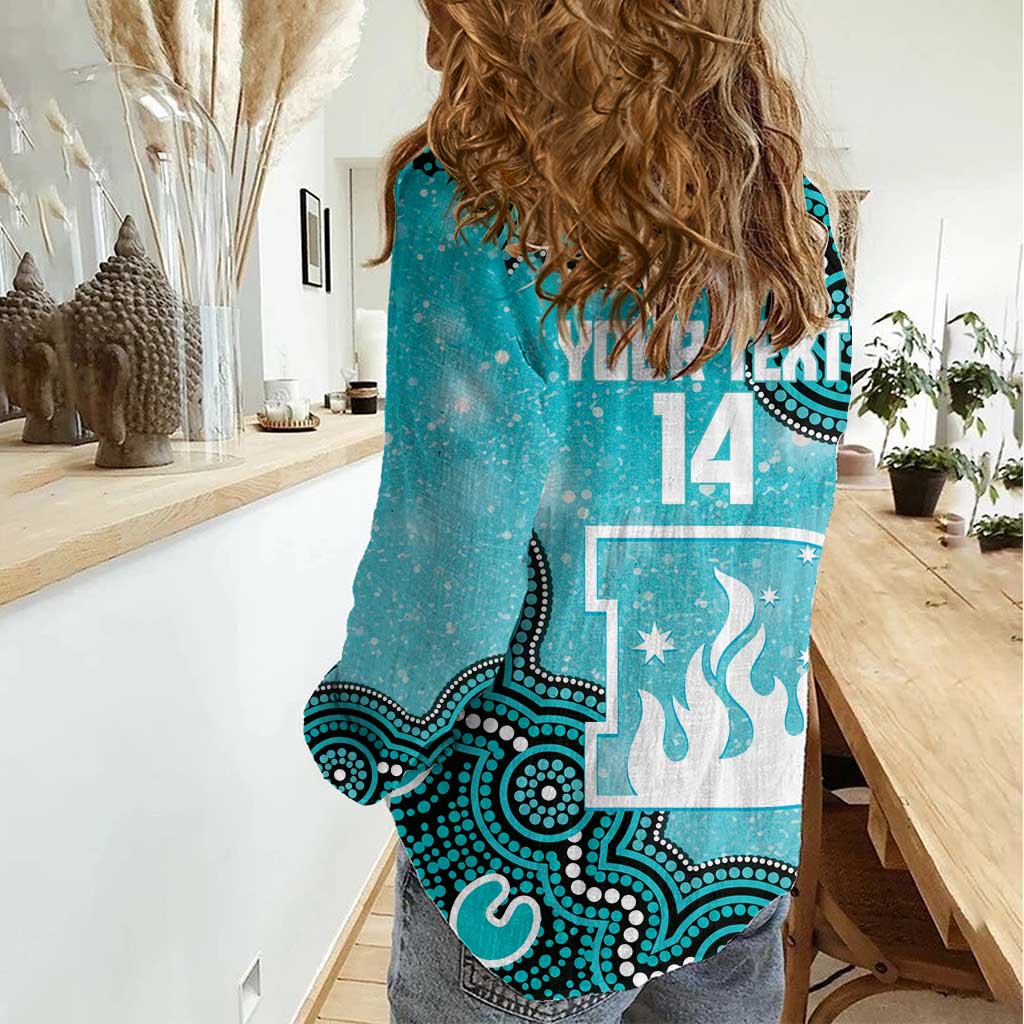 Brisbane Heat NAIDOC Week 2026 Custom Women Casual Shirt 50 Years Deadly Indigenous Art Glitter Effect