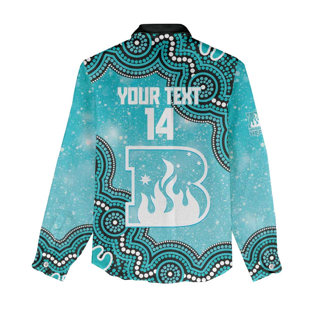 Brisbane Heat NAIDOC Week 2026 Custom Women Casual Shirt 50 Years Deadly Indigenous Art Glitter Effect