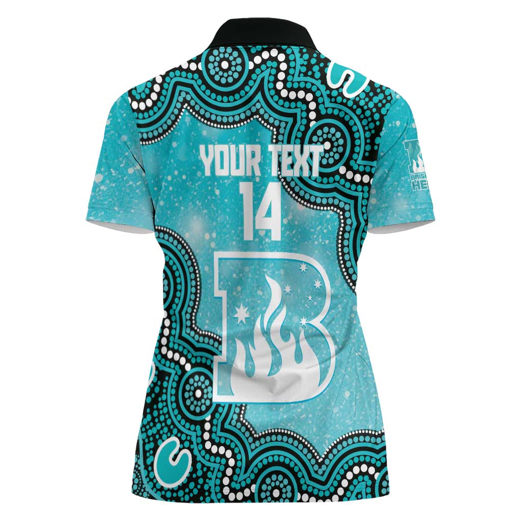 Brisbane Heat NAIDOC Week 2026 Custom Women Polo Shirt 50 Years Deadly Indigenous Art Glitter Effect