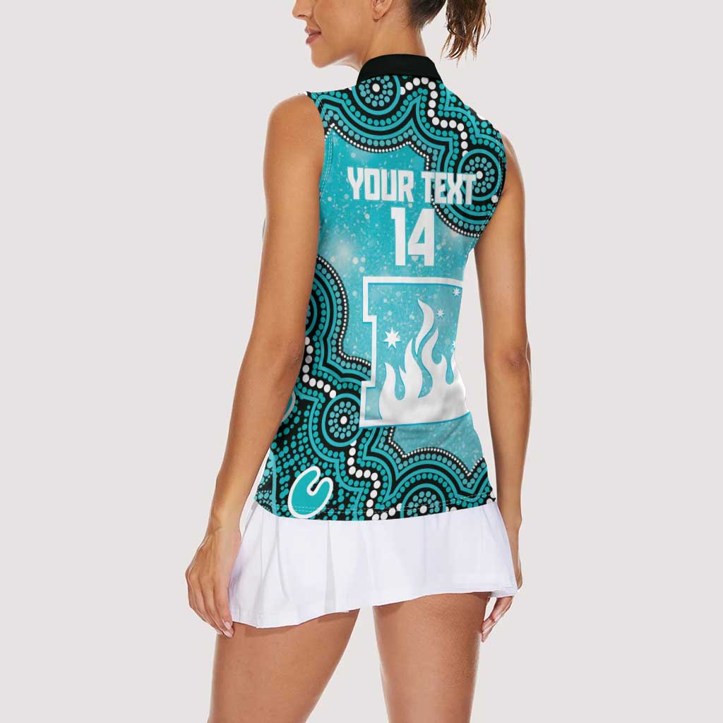 Brisbane Heat NAIDOC Week 2026 Custom Women Sleeveless Polo Shirt 50 Years Deadly Indigenous Art Glitter Effect