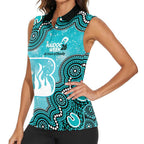 Brisbane Heat NAIDOC Week 2026 Custom Women Sleeveless Polo Shirt 50 Years Deadly Indigenous Art Glitter Effect