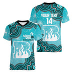 Brisbane Heat NAIDOC Week 2026 Custom Women V-Neck T-Shirt 50 Years Deadly Indigenous Art Glitter Effect