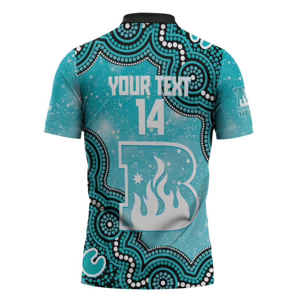 Brisbane Heat NAIDOC Week 2026 Custom Zipper Polo Shirt 50 Years Deadly Indigenous Art Glitter Effect