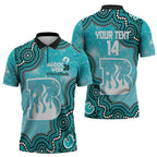 Brisbane Heat NAIDOC Week 2026 Custom Zipper Polo Shirt 50 Years Deadly Indigenous Art Glitter Effect
