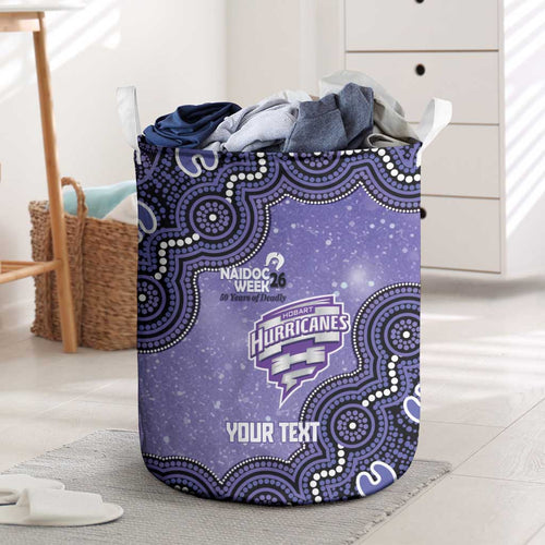 Hobart Hurricanes NAIDOC Week 2026 Custom Laundry Basket 50 Years Deadly Indigenous Art Glitter Effect
